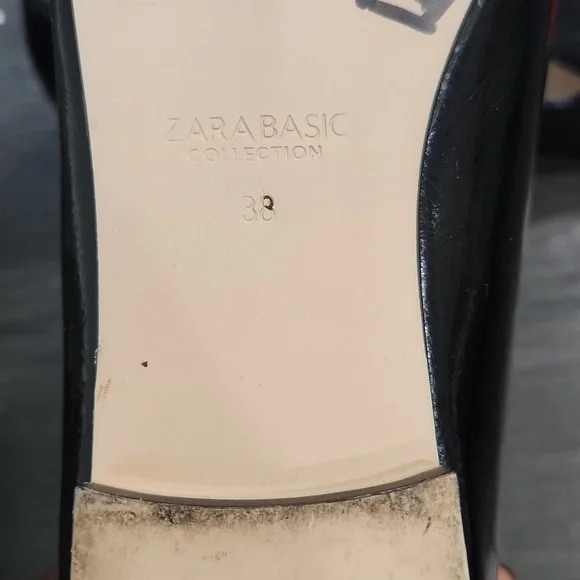 Zara Black with Rose Applique Flats size 8 - Picture 5 of 6